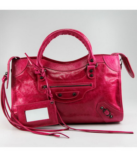 Balenciaga Motorcycle City Bag in pelle Fucsia Olio